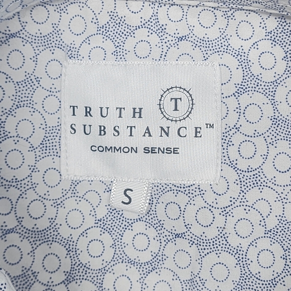 Truth Substance Common Sense  Printed Long Sleeve Button Down Shirt Mens Small - Picture 7 of 11